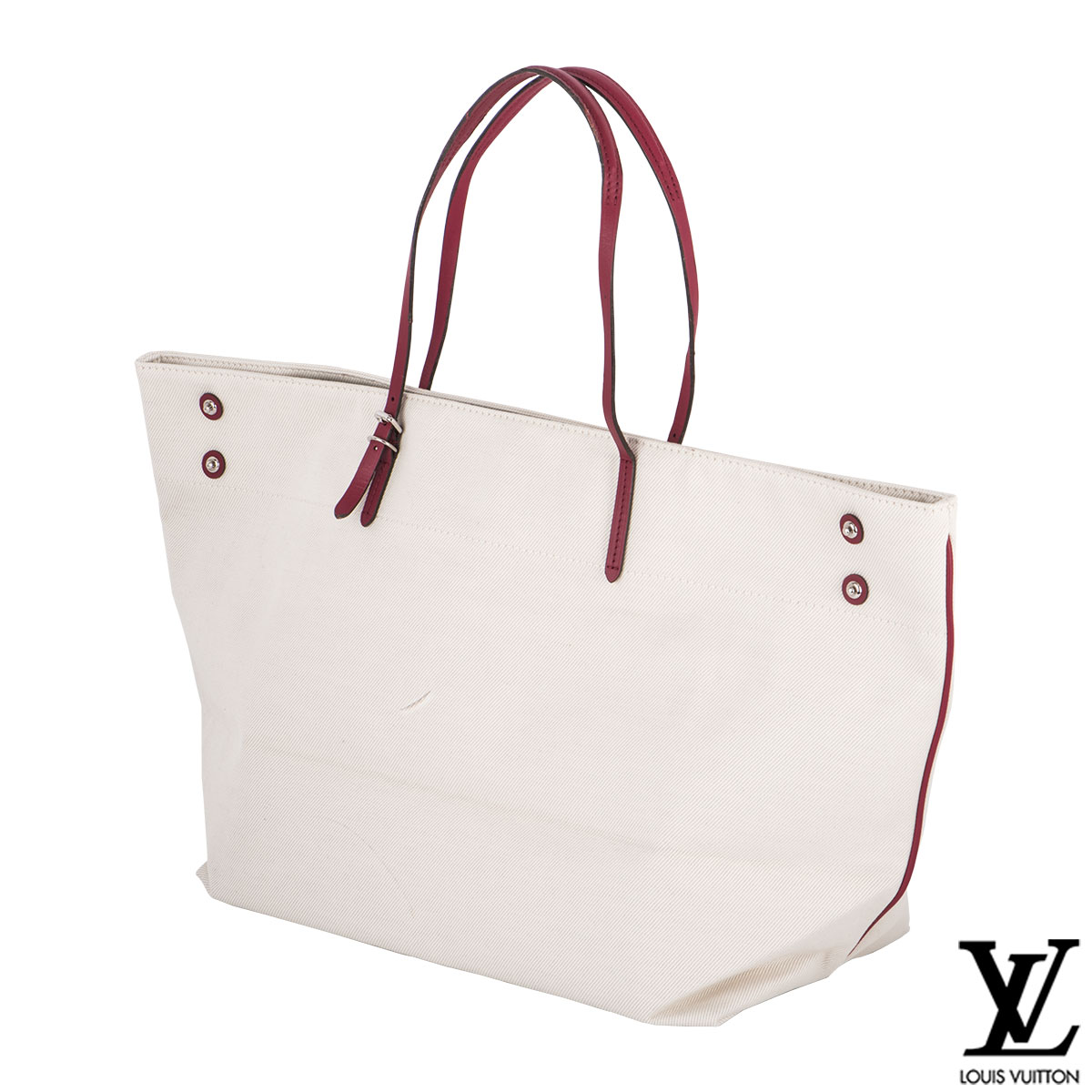 Louis Vuitton Limited Edition Beige & Coral Articles De Voyage Canvas  Cabas Mm' In White